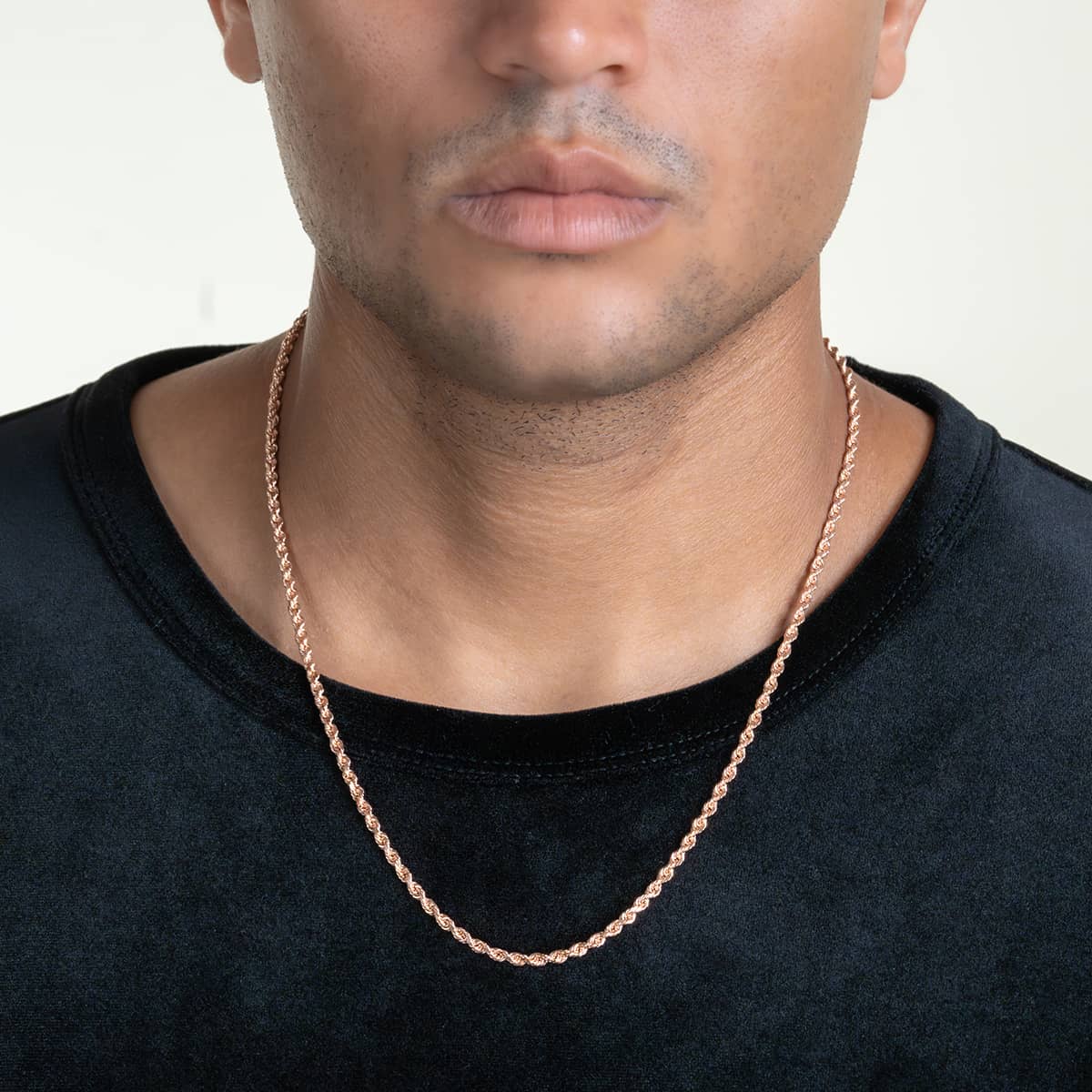 Rope Chain - 2mm-5mm Solid Rose Gold