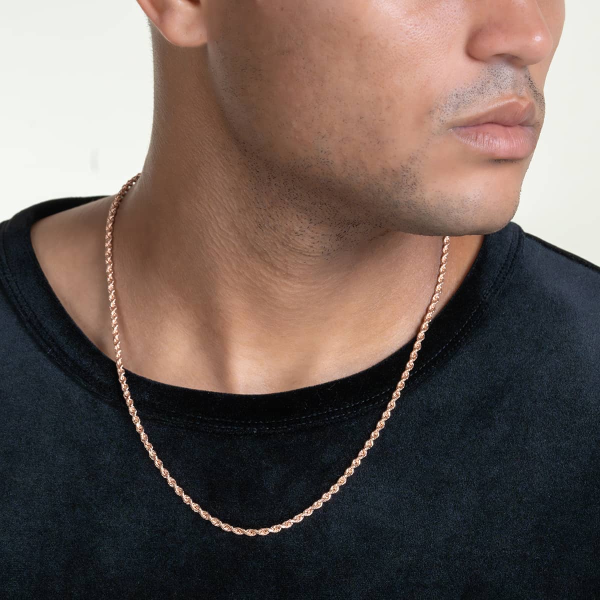 Rope Chain - 2mm-5mm Solid Rose Gold