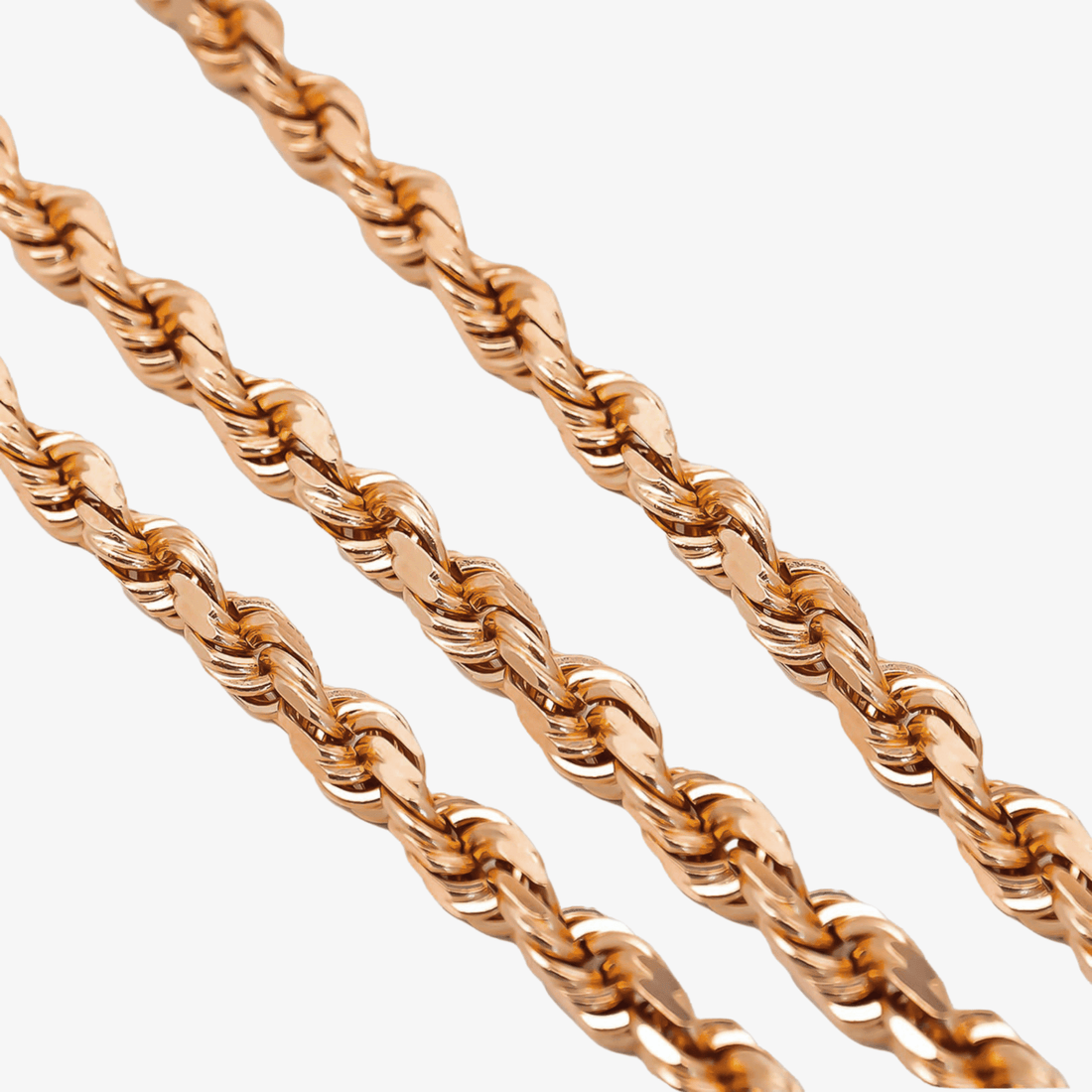 Rope Chain - 6mm-12mm Solid Rose Gold