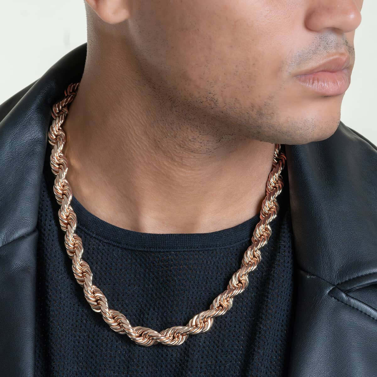 Rope Chain - 6mm-12mm Solid Rose Gold