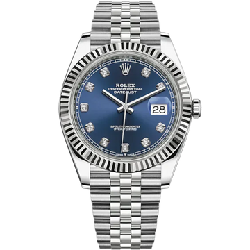 Rolex Datejust Ref. 126334G Stainless Steel Blue Diamond Dial on Jubilee/Fluted Bezel
