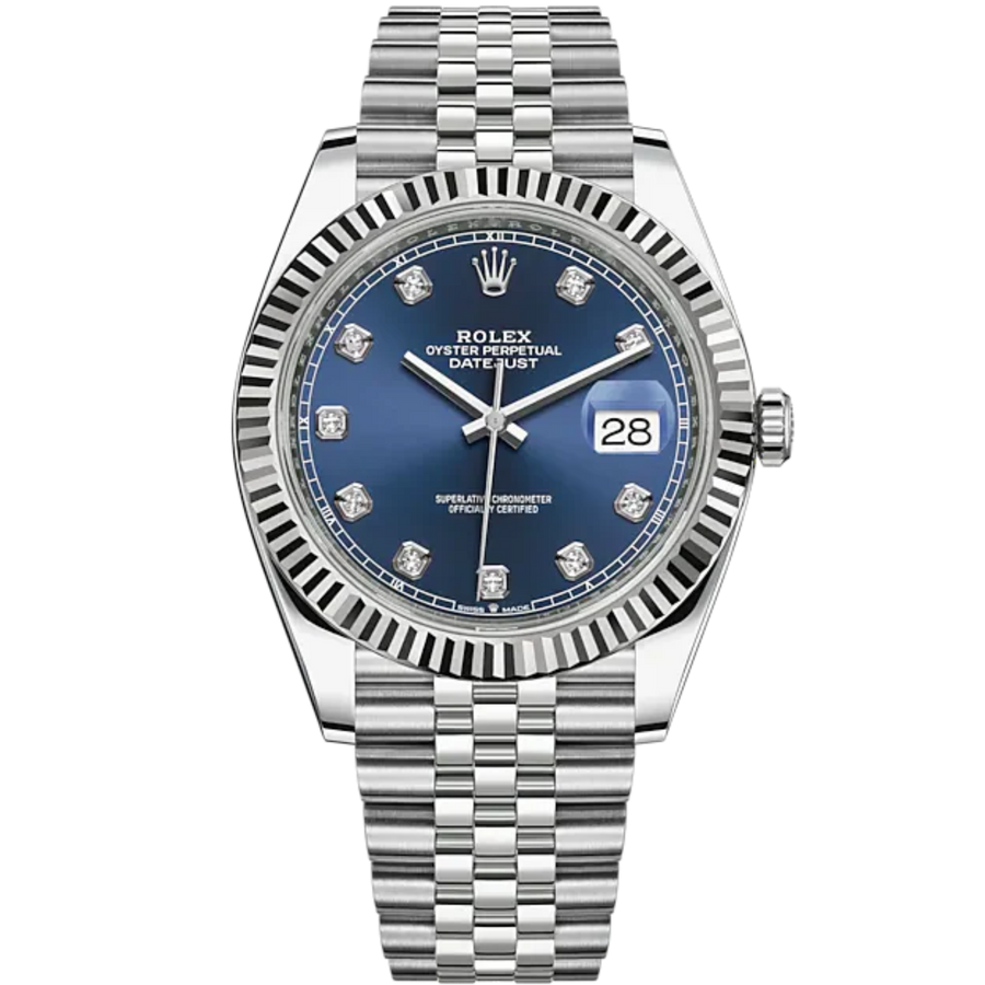 Rolex 126334G Stainless Steel Diamond-Set Blue Diamond Dial Jubilee Bracelet luxury watch at 1Luxury Miami