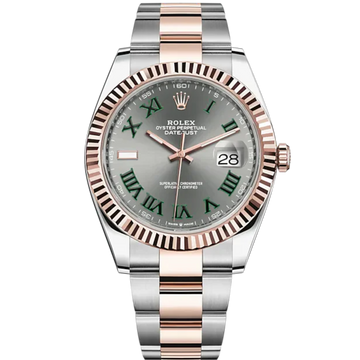 Rolex Datejust Ref. 126331 Two Tone SS/RG Wimbledon Dial Fluted Bezel on Oyster