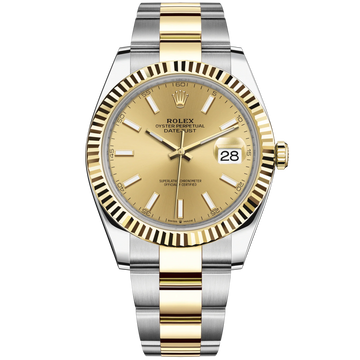 Rolex Datejust Ref. 126333 41mm Yellow Gold Champagne Dial Fluted Bezel in Oyster