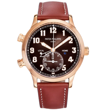 5524R-001 Complications 42mm Vintage Brown Calfskin Strap Brown Sunburst Black Gradated Dial Rose Gold Bezel
