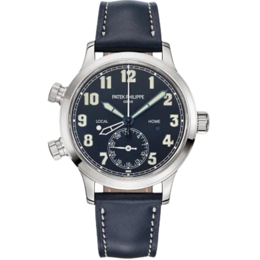 Patek Philippe Calatrava Pilot Travel Time ref. 7234G-001 white gold blue dial