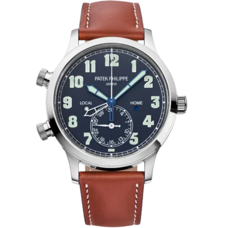 Patek Philippe Calatrava Pilot Travel Time ref. 5524G white gold blue dial