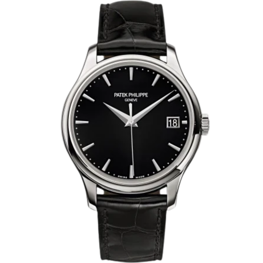 Patek Philippe Calatrava ref. 5227G white gold black dial alligator strap