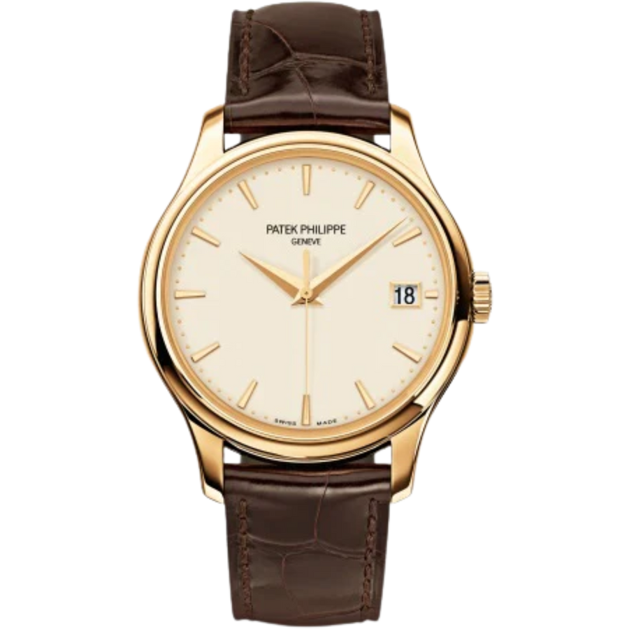 Patek Philippe Calatrava ref. 5227J yellow gold ivory dial brown alligator strap