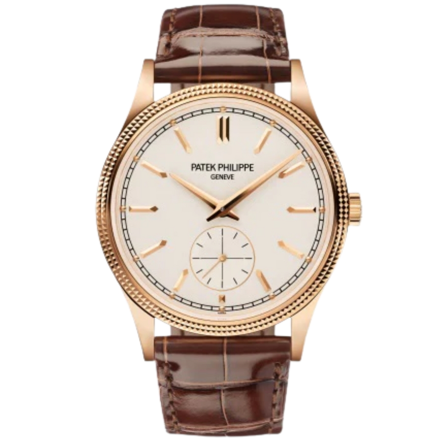 Patek Philippe Calatrava ref. 6119R rose gold silvery-grained dial brown alligator strap