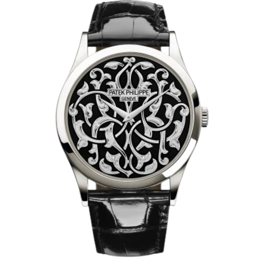 Patek Philippe Calatrava ref. 5088/100P platinum black enamel dial alligator strap