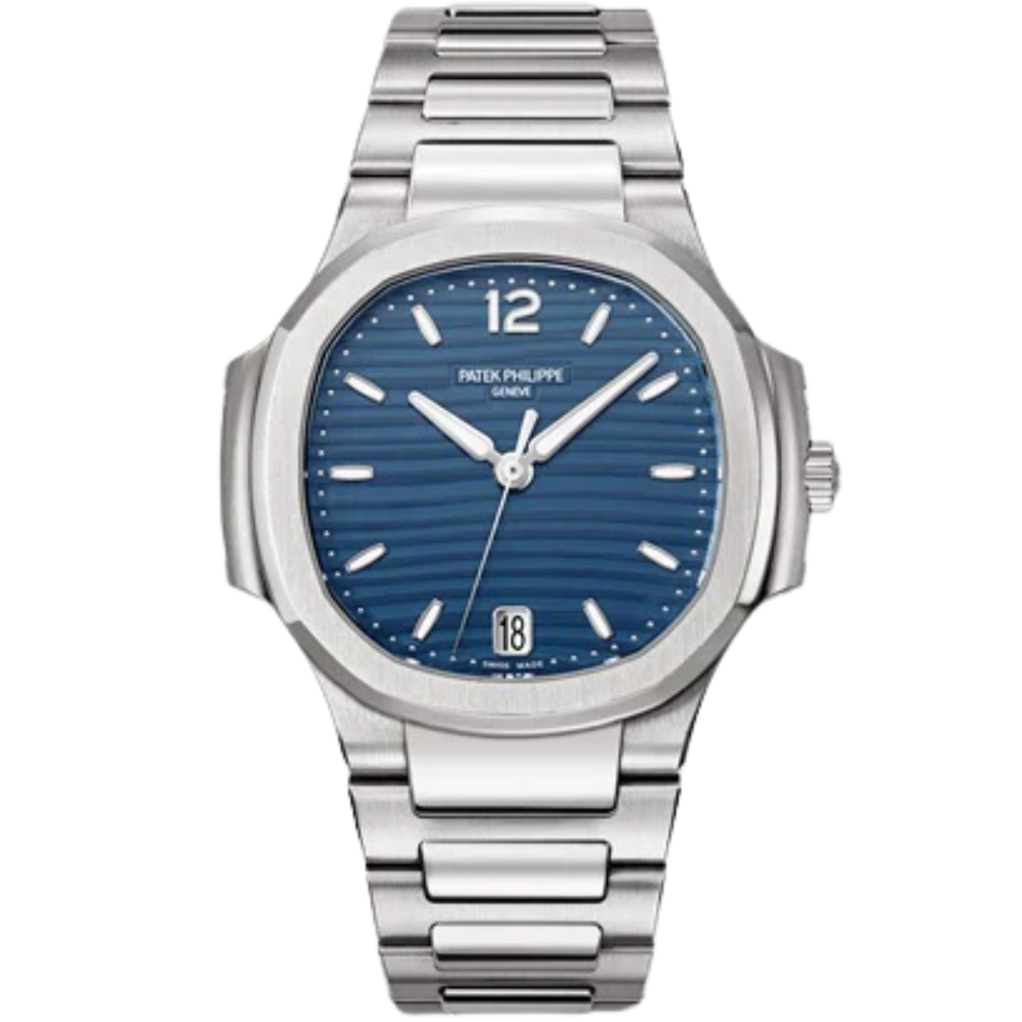 7118/1A Nautilus Ladies 35.2mm Stainless Steel Bracelet Blue Opaline Dial Octagonal Steel Bezel