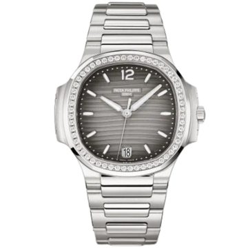 7118-1200A-011 Nautilus Ladies 35.2mm Steel Bracelet Gray Opaline Dial Diamond-set Bezel