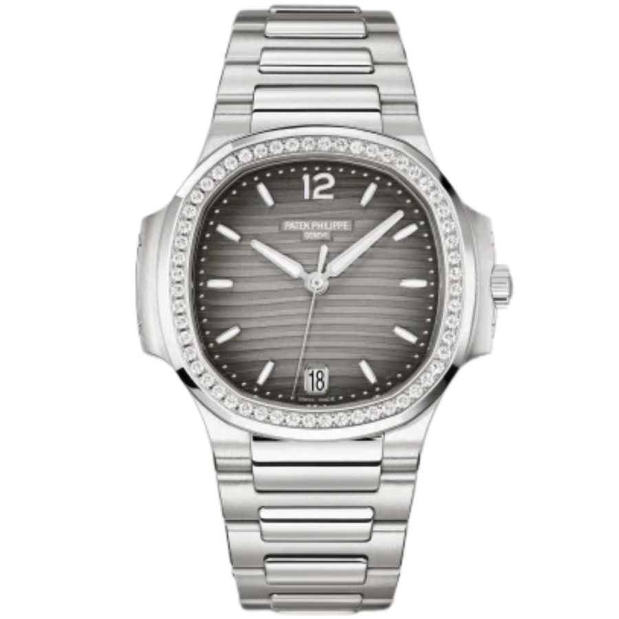 Patek Philippe Nautilus ref. 7118/1200A-011 steel gray opaline dial diamond bezel
