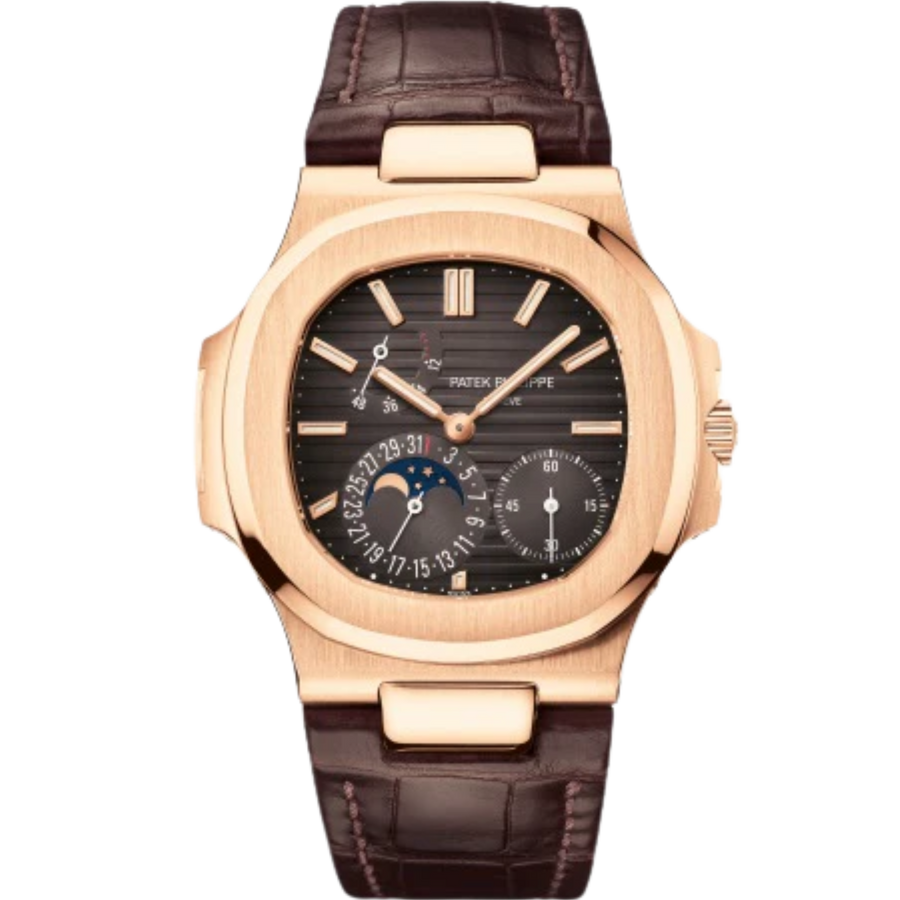 Patek Philippe Nautilus ref. 5712R rose gold black-brown dial alligator strap