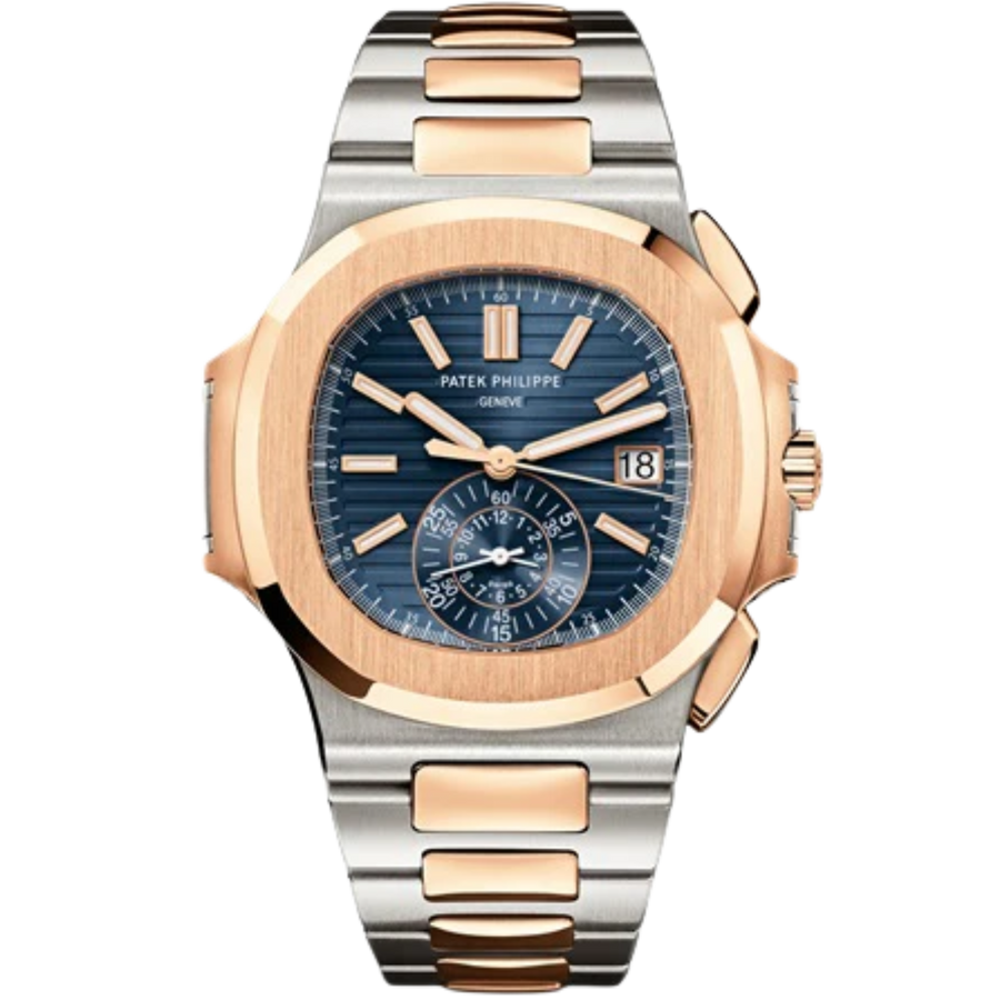 Patek Philippe Nautilus ref. 5980/1AR steel and rose gold blue sunburst dial