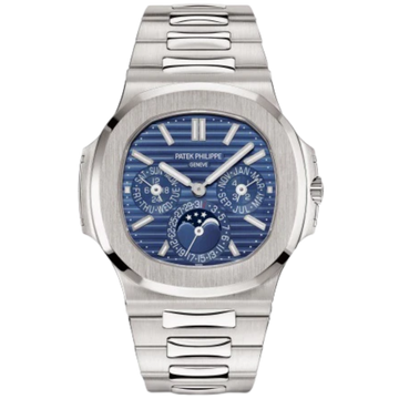 5740/1G Nautilus 40mm White Gold Bracelet Blue Sunburst Dial White Gold Bezel