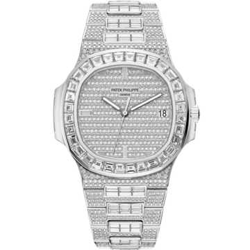 5719/10G-010 Nautilus 40mm Diamond-paved Bracelet Fully Diamond-set Dial Diamond-paved White Gold Bezel