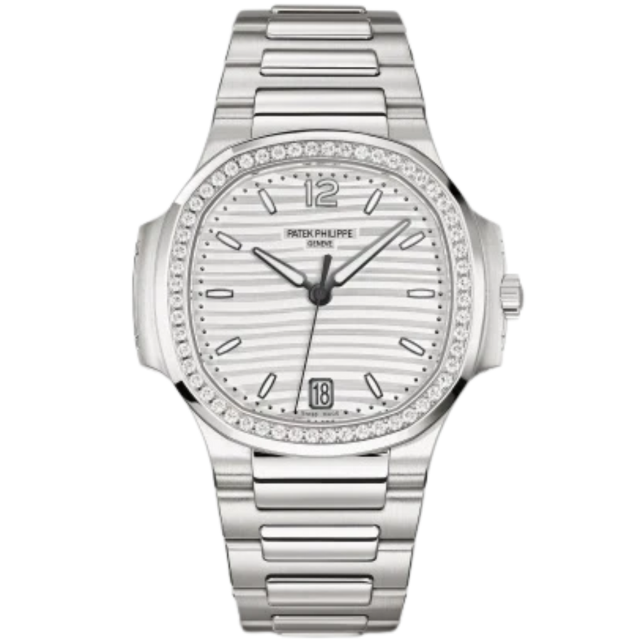Patek Philippe Nautilus ref. 7118/1200A-010 steel silvery opaline dial diamond bezel