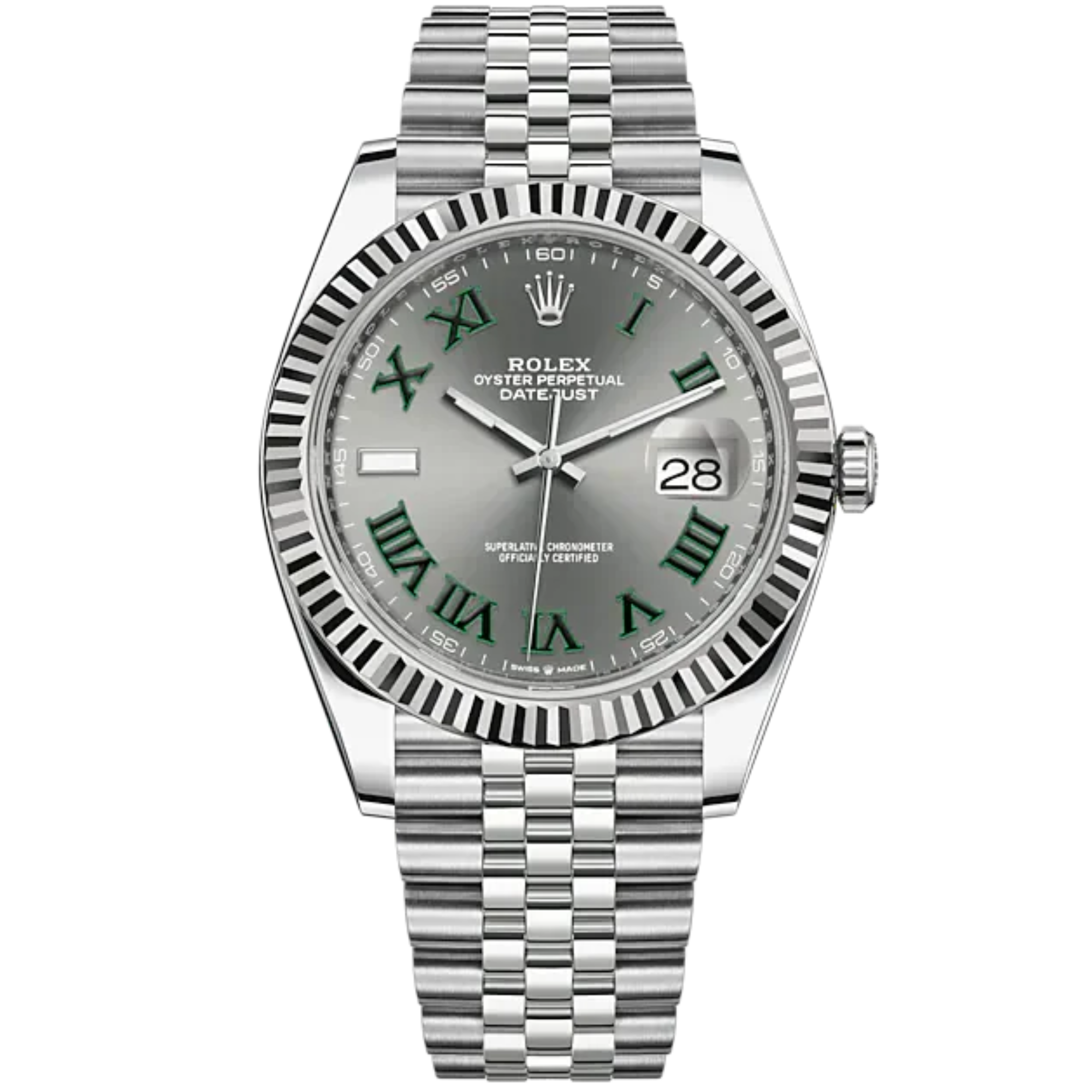 Rolex Datejust Ref. 126334 Stainless Steel Wimbledon Dial on Jubilee