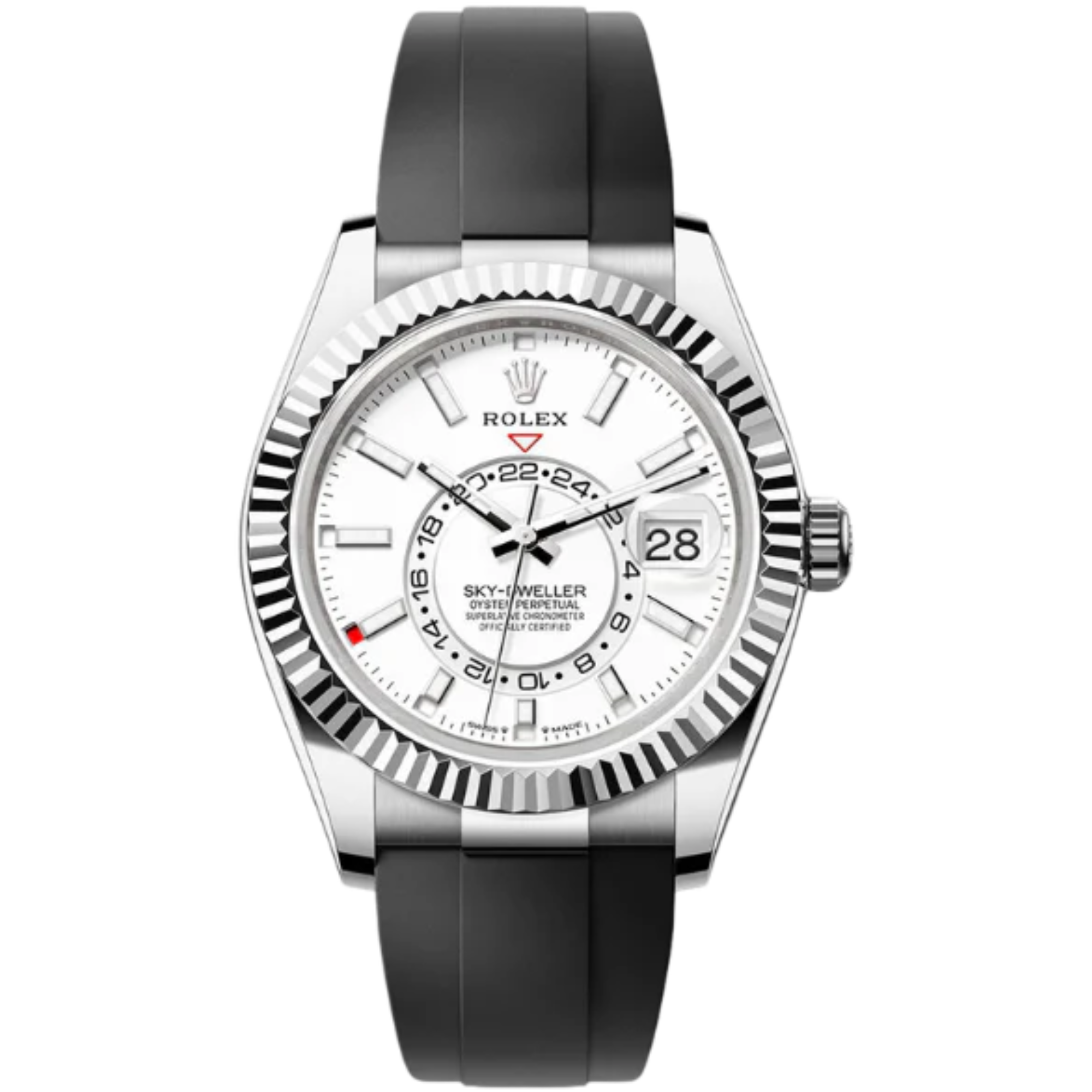 Rolex Skydweller Ref. 336239 Oysterflex White Gold White Dial on Oysterflex