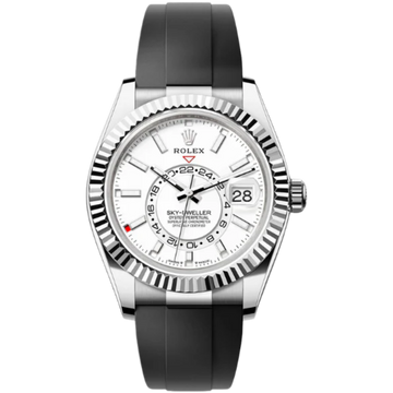 Rolex Skydweller Ref. 336239 Oysterflex White Gold White Dial on Oysterflex