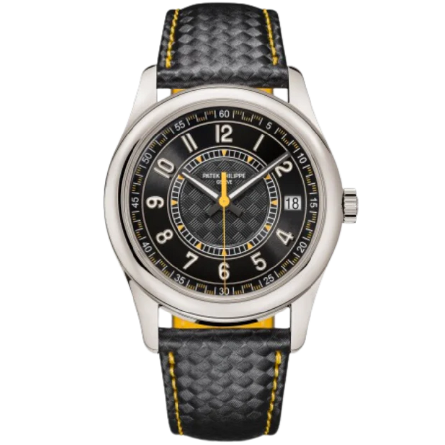 Patek Philippe Calatrava ref. 6007G-001 white gold black dial yellow accents
