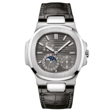 Patek Philippe Nautilus Ref. 5712G White Gold Moonphase on Leather