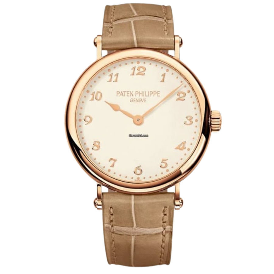 Patek Philippe Calatrava ref. 7200R-001 rose gold light dial leather strap