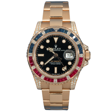 Rolex Ref. 126755SARU Black Dial Factory Set Diamonds Sapphires and Rubies