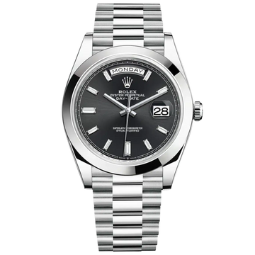 Rolex Day Date Ref. 226236A Platinum 40mm Black Baguette Dial