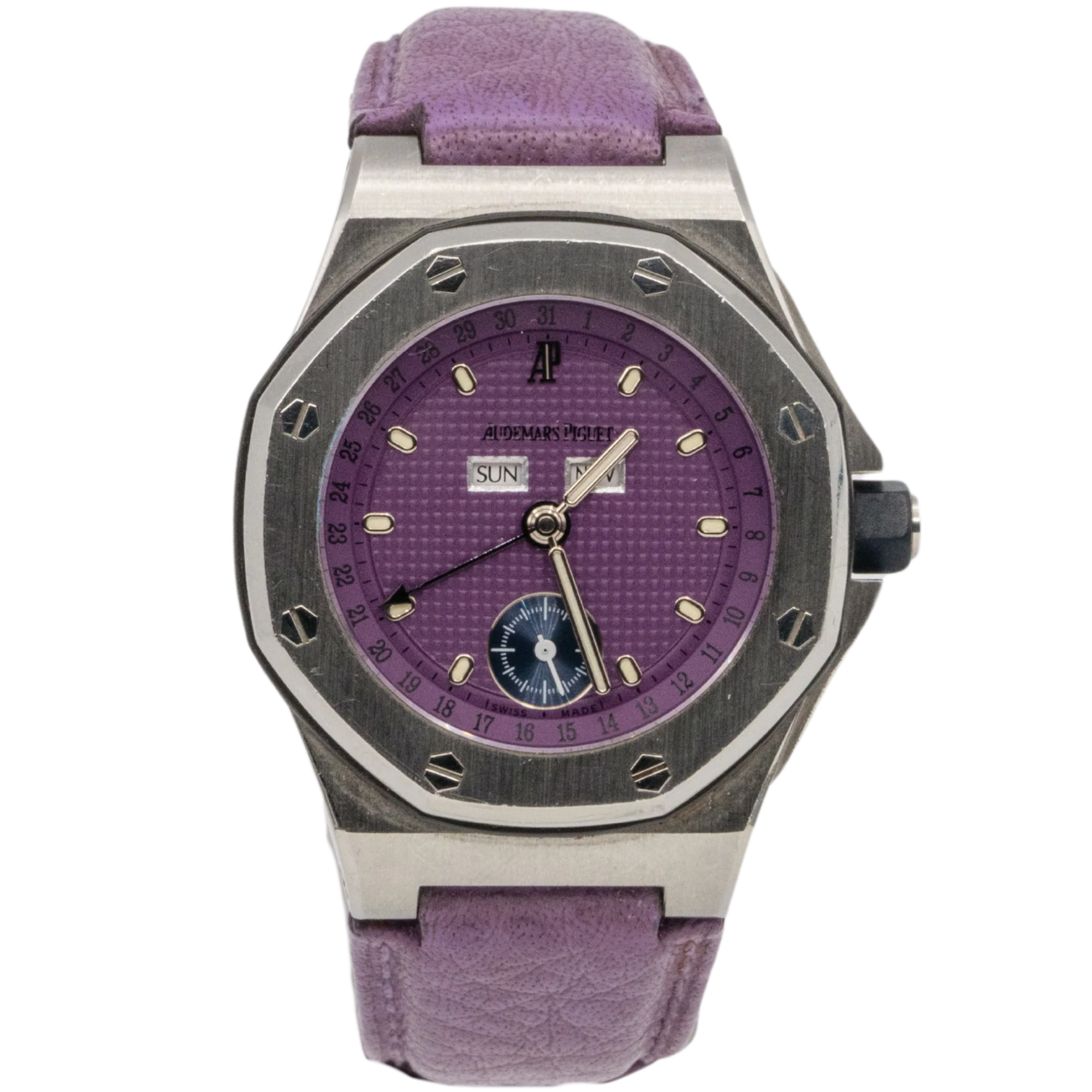 Audemars Piguet Ref. 25808ST.0.0009/04 38MM Stainless Steel Triple Calendar Purple Dial