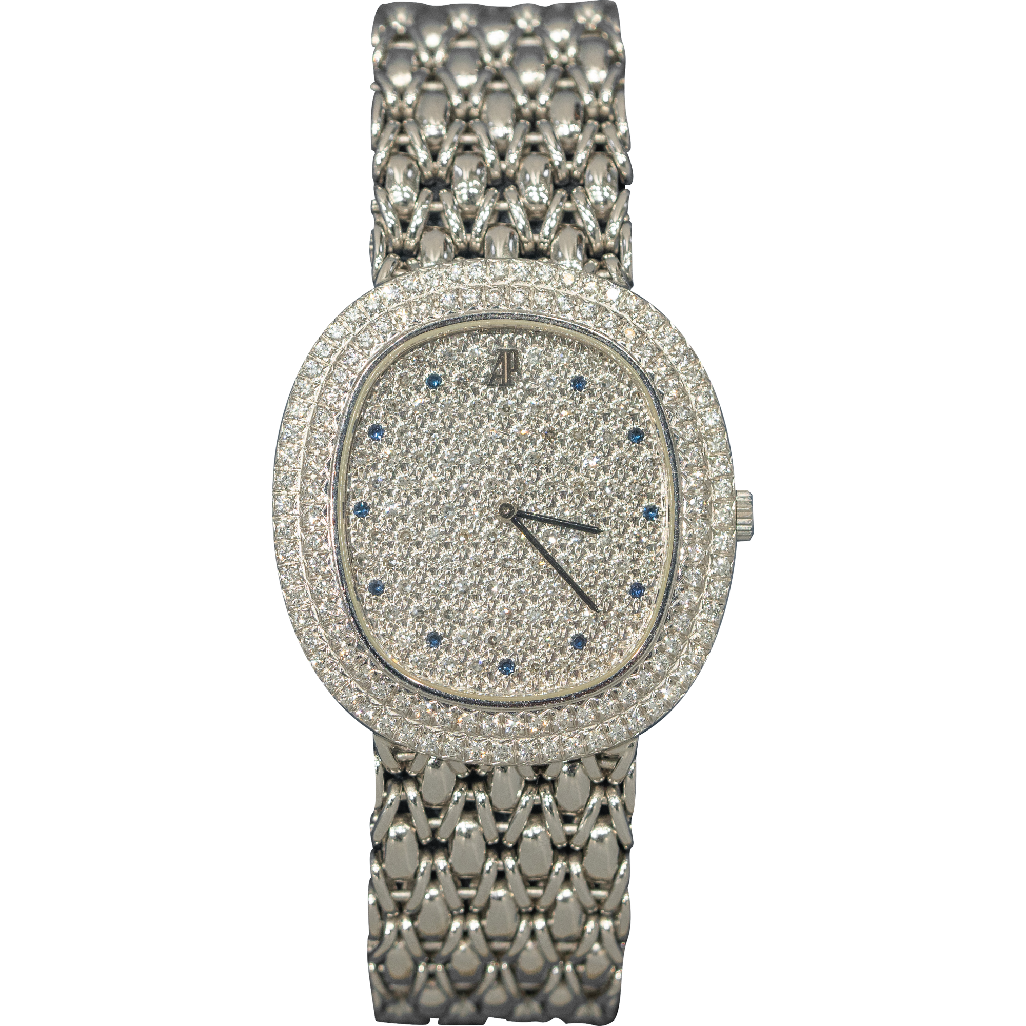 Audemars Piguet "FEATHER" Ref. 56455BC 18KT White Gold Diamond Pave Dial with Diamond Bezel Quarts Sapphire Markers