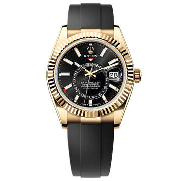 Rolex Skydweller Ref. 336238 42mm Yellow Gold Black Dial on OysterFlex