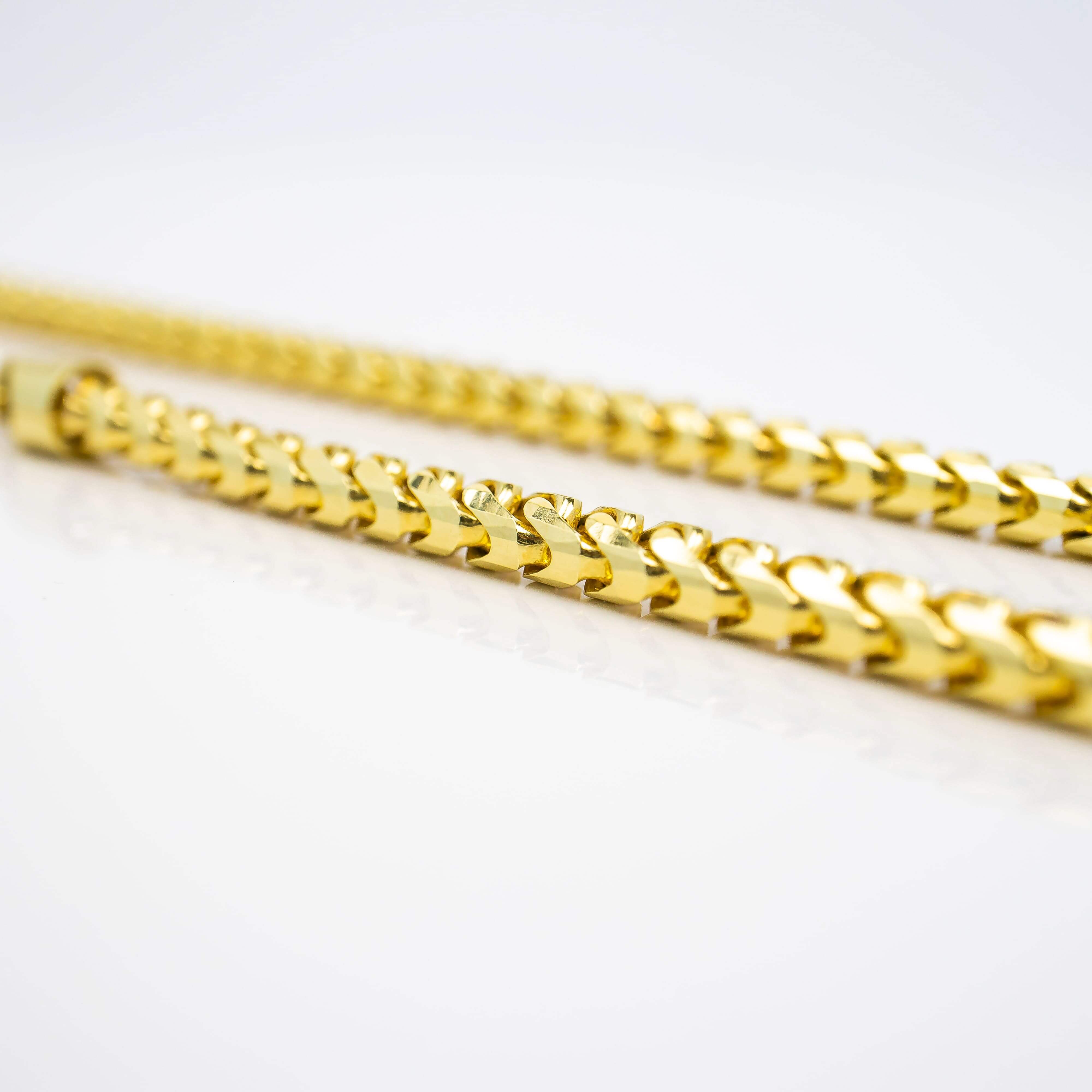 Franco Chain- 1.8mm-6.5mm Solid Yellow Gold