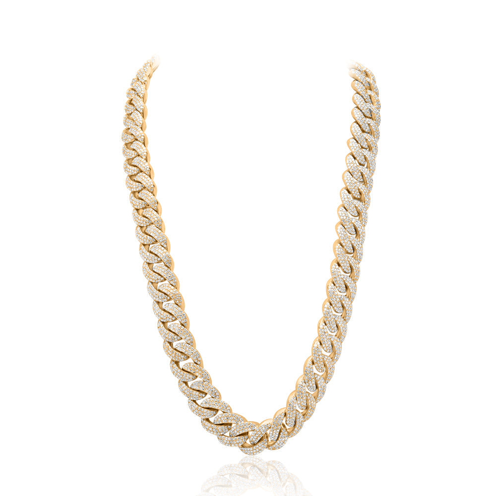 Yellow Gold & Diamond Cuban Link Chain