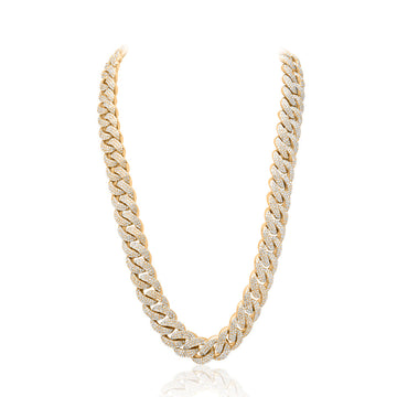 Yellow Gold & Diamond Cuban Link Chain