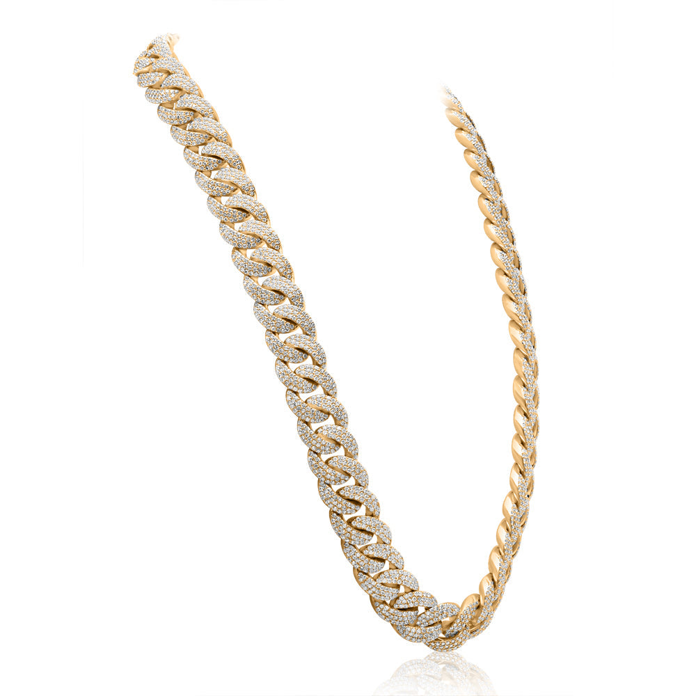 Yellow Gold & Diamond Cuban Link Chain
