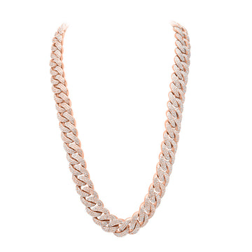 Rose Gold & Diamond Cuban link chain
