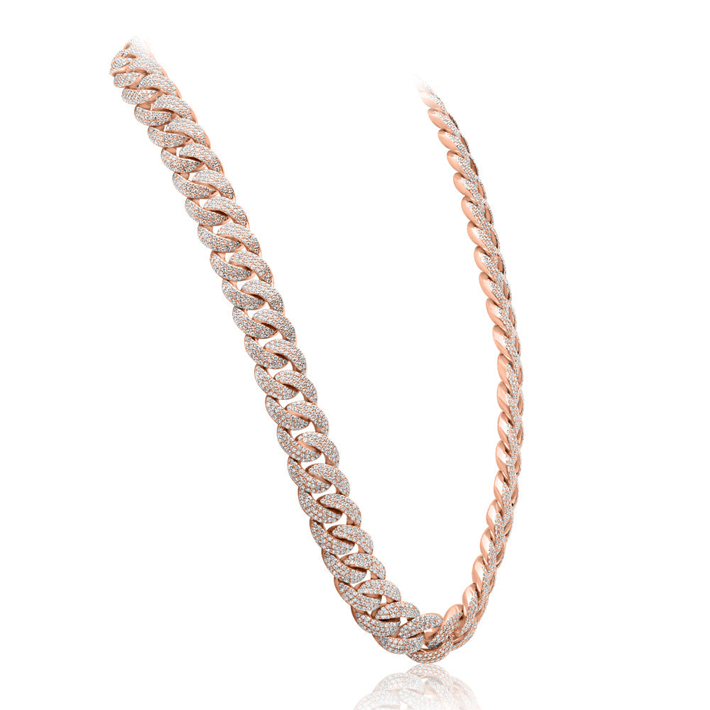 Rose Gold & Diamond Cuban link chain