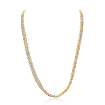 Yellow Gold & Diamond Prong Cuban Link Chain