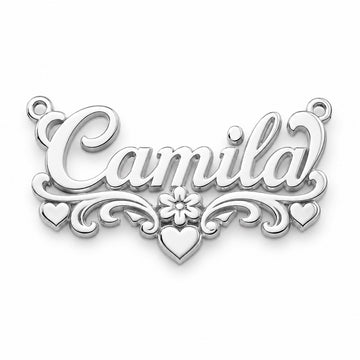 Example personalized 925 sterling silver name necklace in Camila style, chain included