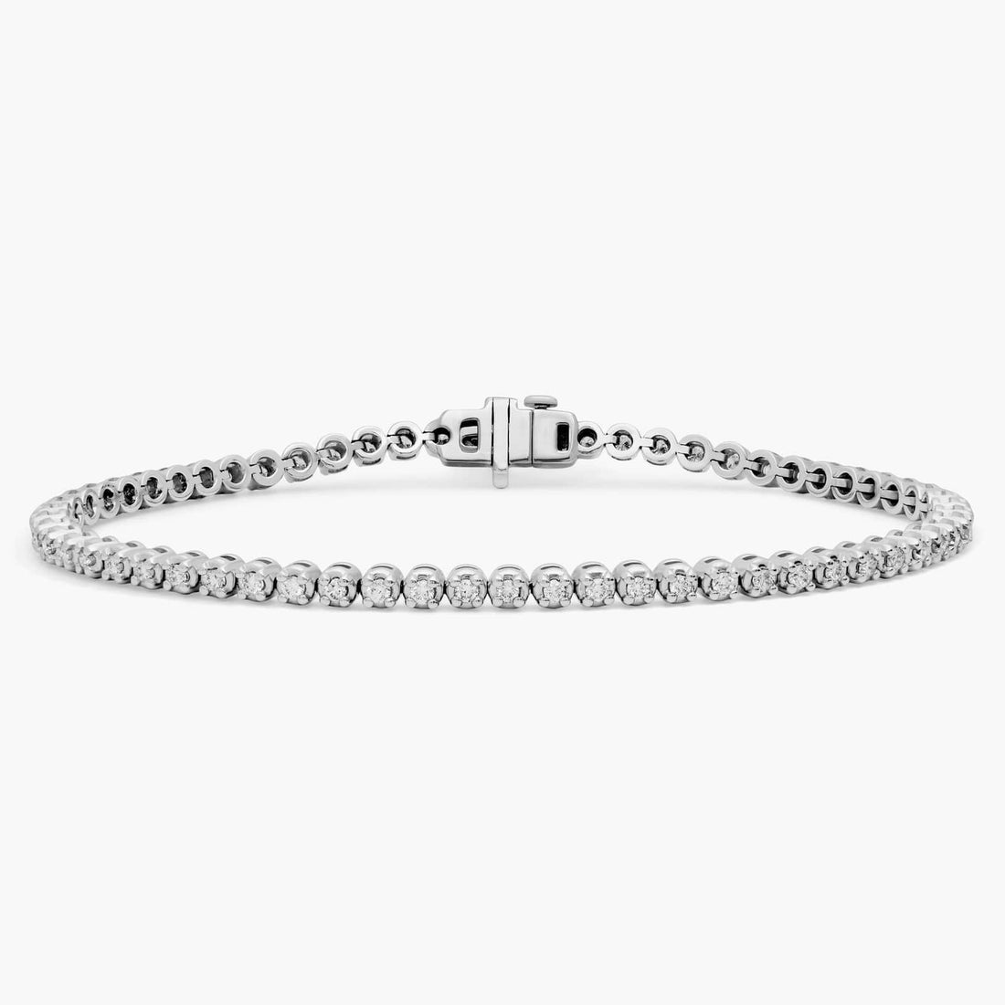7 " Four Prong Lab-Grown Diamond Tennis Bracelet In 14k White Gold