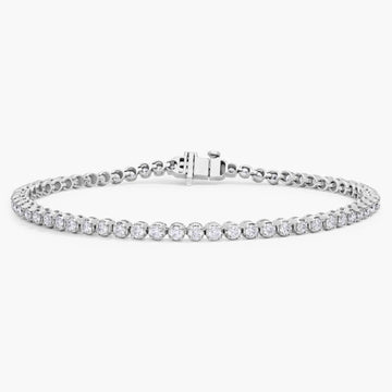 2Ct Four Prong Lab-Grown Diamond Tennis Bracelet In 14k White Gold (2 Ct. - F-G / VS2-SI1)