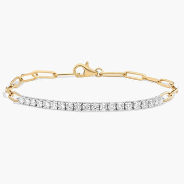 Two-Toned Diamond Paperclip Bracelet