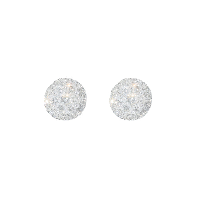 0.68 CTW Diamond Earrings in 14K White Gold – Style II