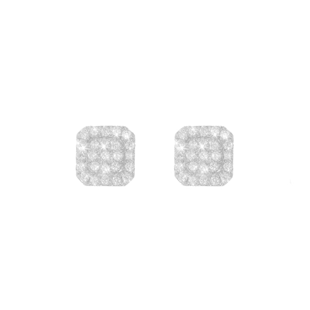 0.94 CTW Diamond Earrings in 14K White Gold