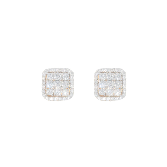 0.95 CTW Diamond Earrings in 18K Two-Tone Gold