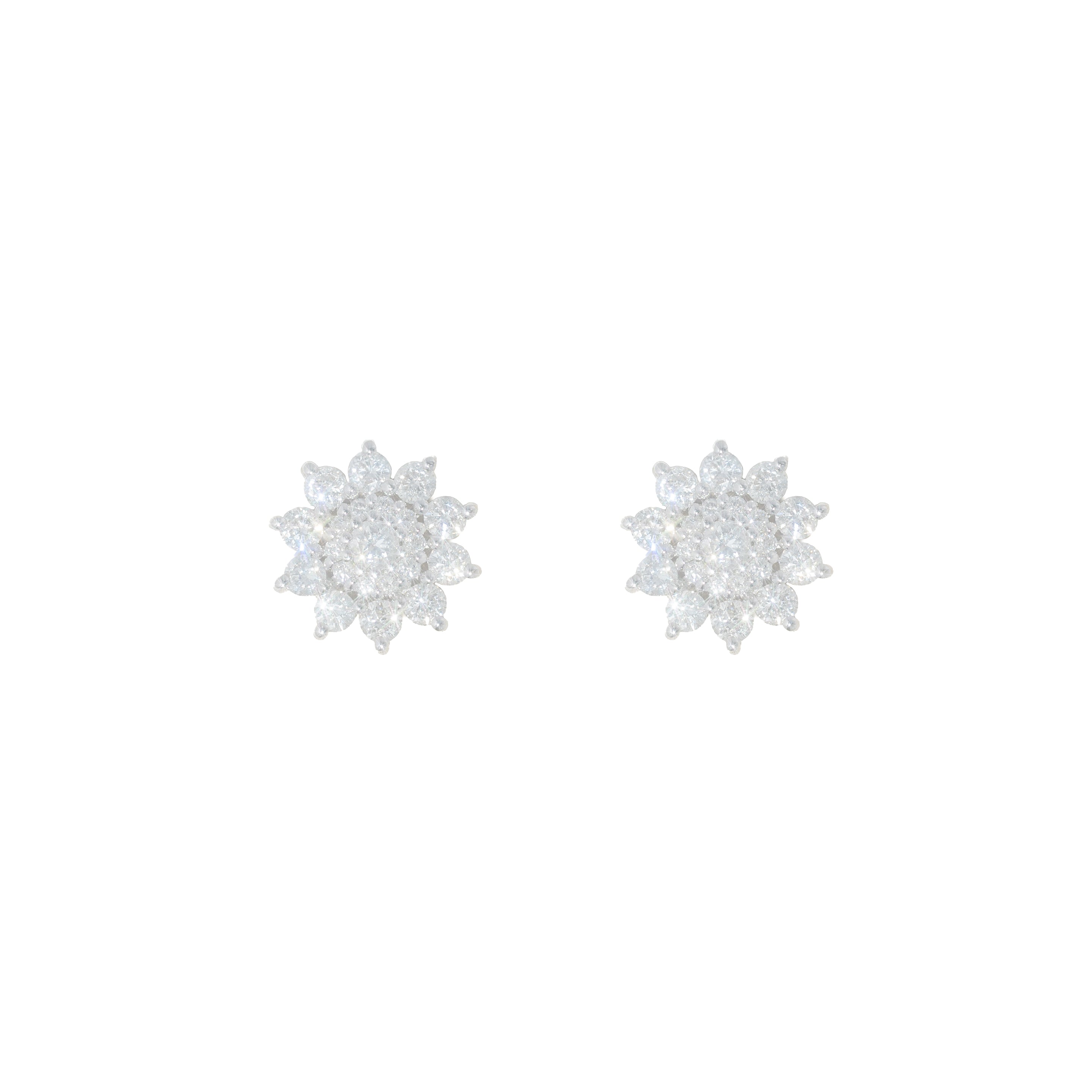 Flower Earring's With Diamod's