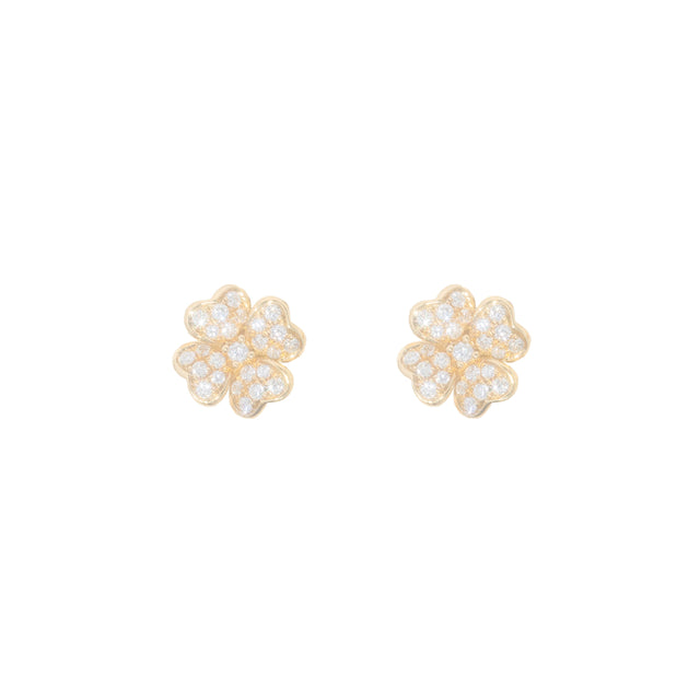 0.51 CTW Diamond Flower Earrings in 18K Yellow Gold